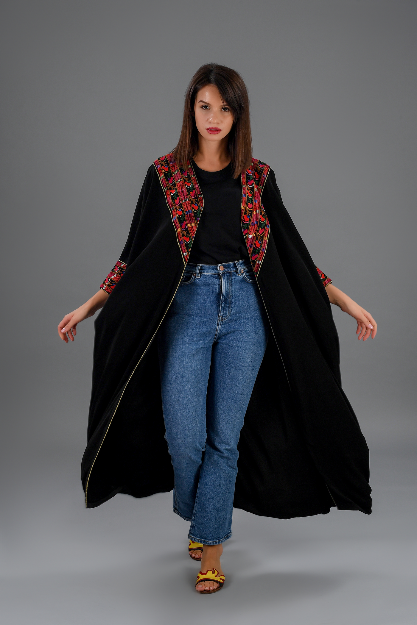 Black and Red Abaya