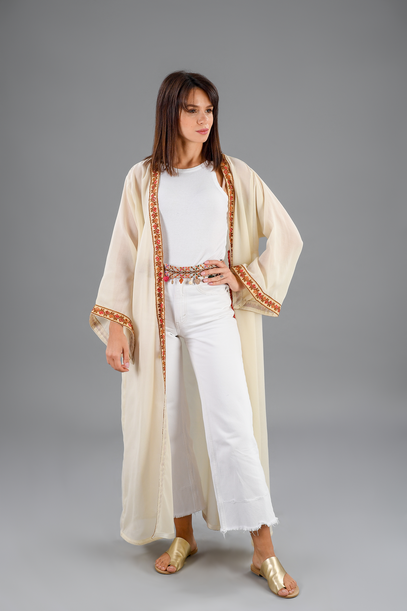 Sheer Cream Abaya